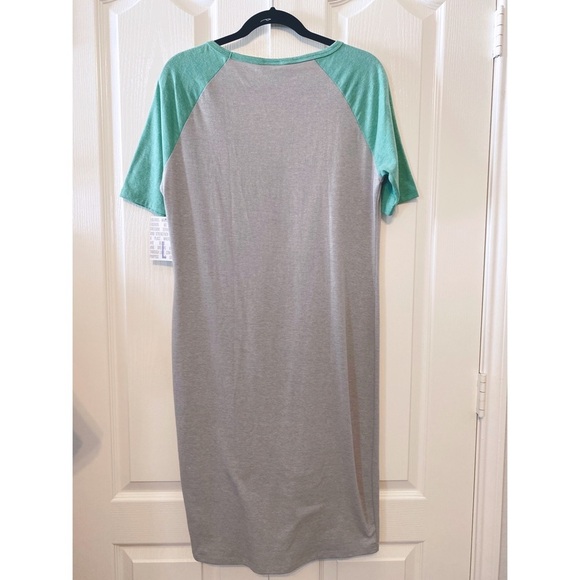 LuLaRoe T-shirt Dress Julia size L gray and green - Picture 2 of 11